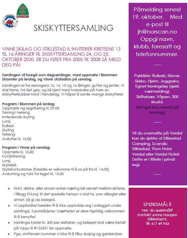 Skiskyttersamling 24. og 25. oktober