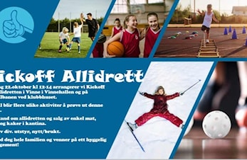 Kickoff Allidrett søndag 22.oktober kl 12-14