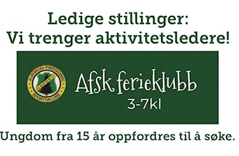 Vil du være aktivitetsleder på AFSK ferieklubb?