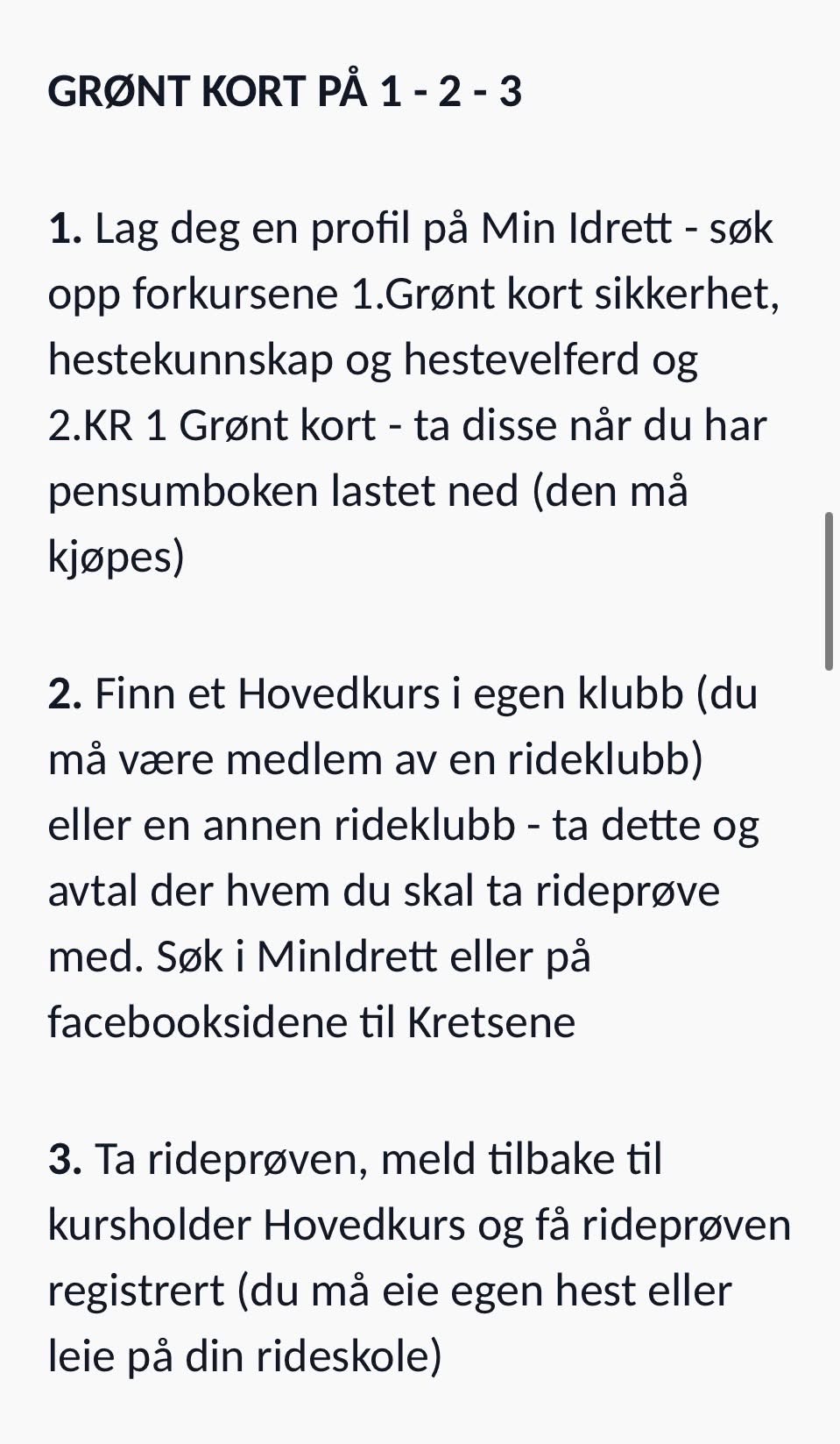 Grønt kort kurs 🐴