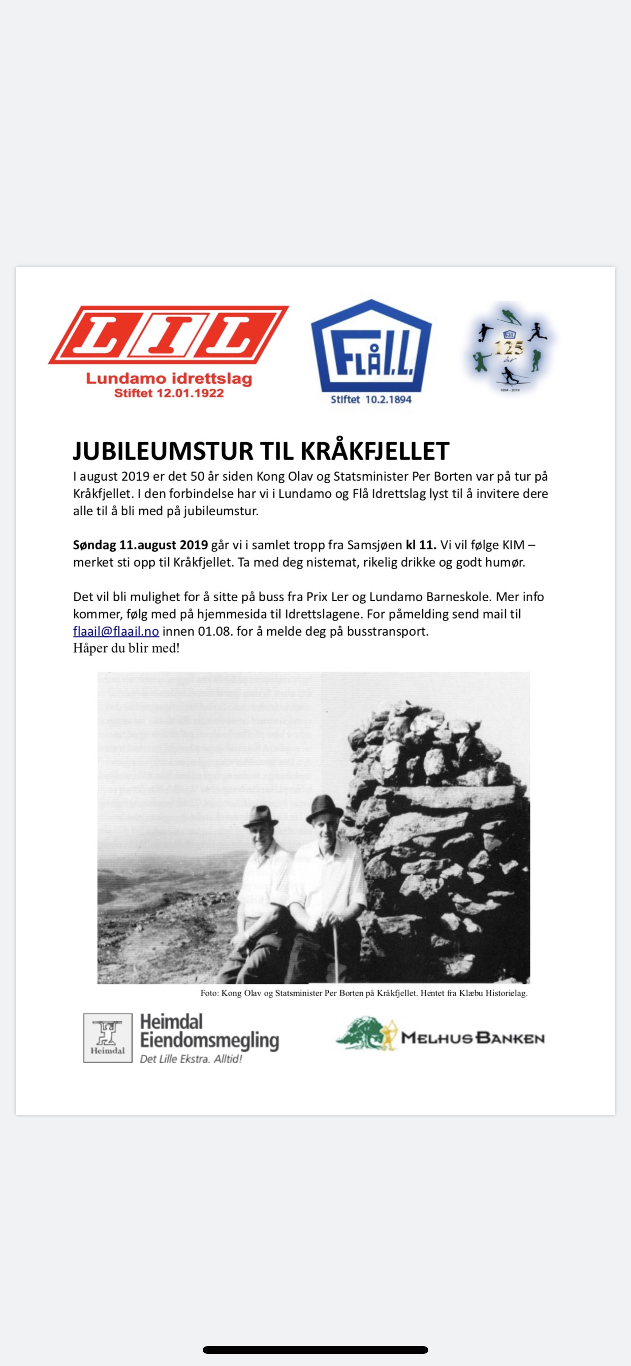 JUBILEUMSTUR TIL KRÅKFJELLET!