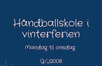 Håndballskole i vinterferien