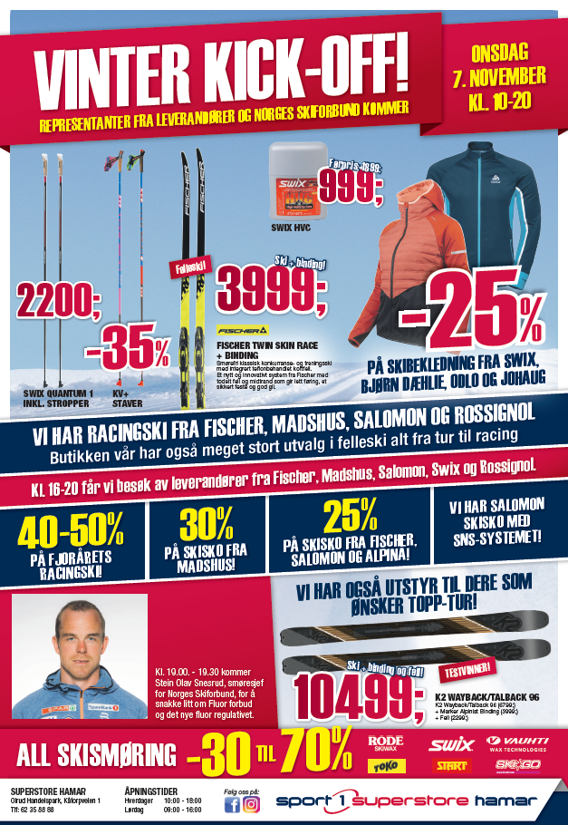 Vinter kick-off hos Sport1, onsdag 7 november kl 10 - 20