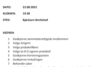 EKSTRAORDINÆRT ÅRSMØTE I ROMSÅS IL