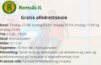 Gratis håndball, allidrett og danseskole