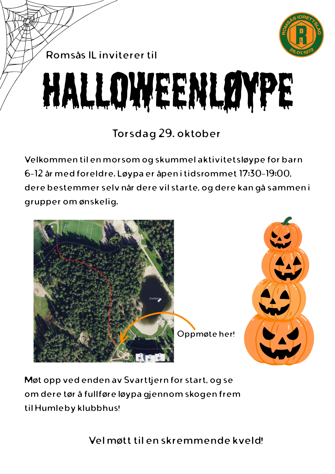 Image for Romsås IL inviterer til Halloweenløype!