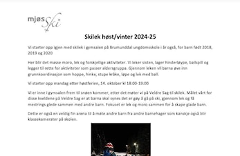 Skilek fra høsten 2024 for årgangene 2018, 2019 og 2020