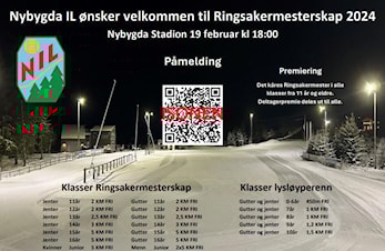 Ringsakemesterskap i Nybygda istedenfor klubbrenn onsdag 19. februar 2025