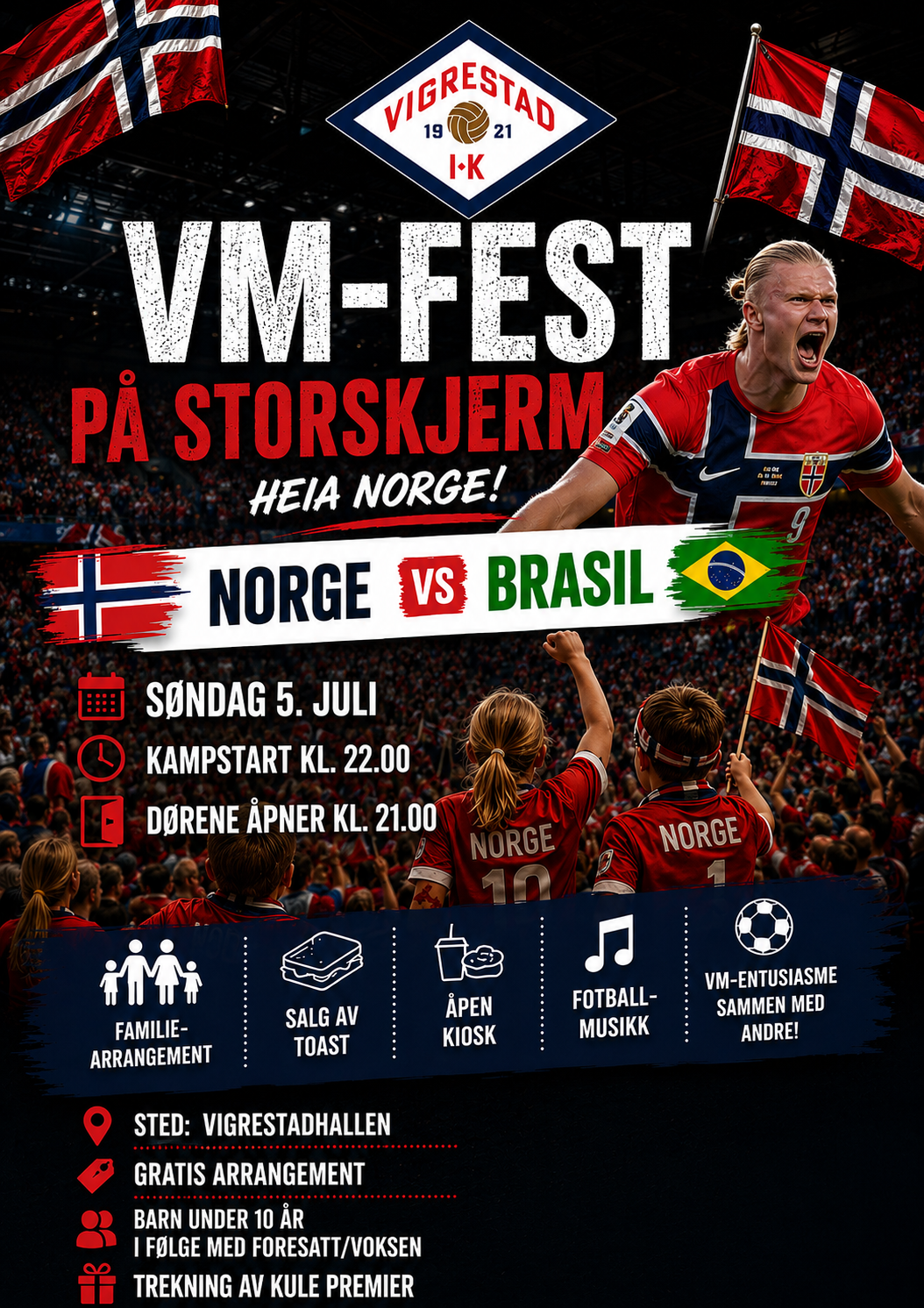 Image for VM på storskjerm Norge-Brasil