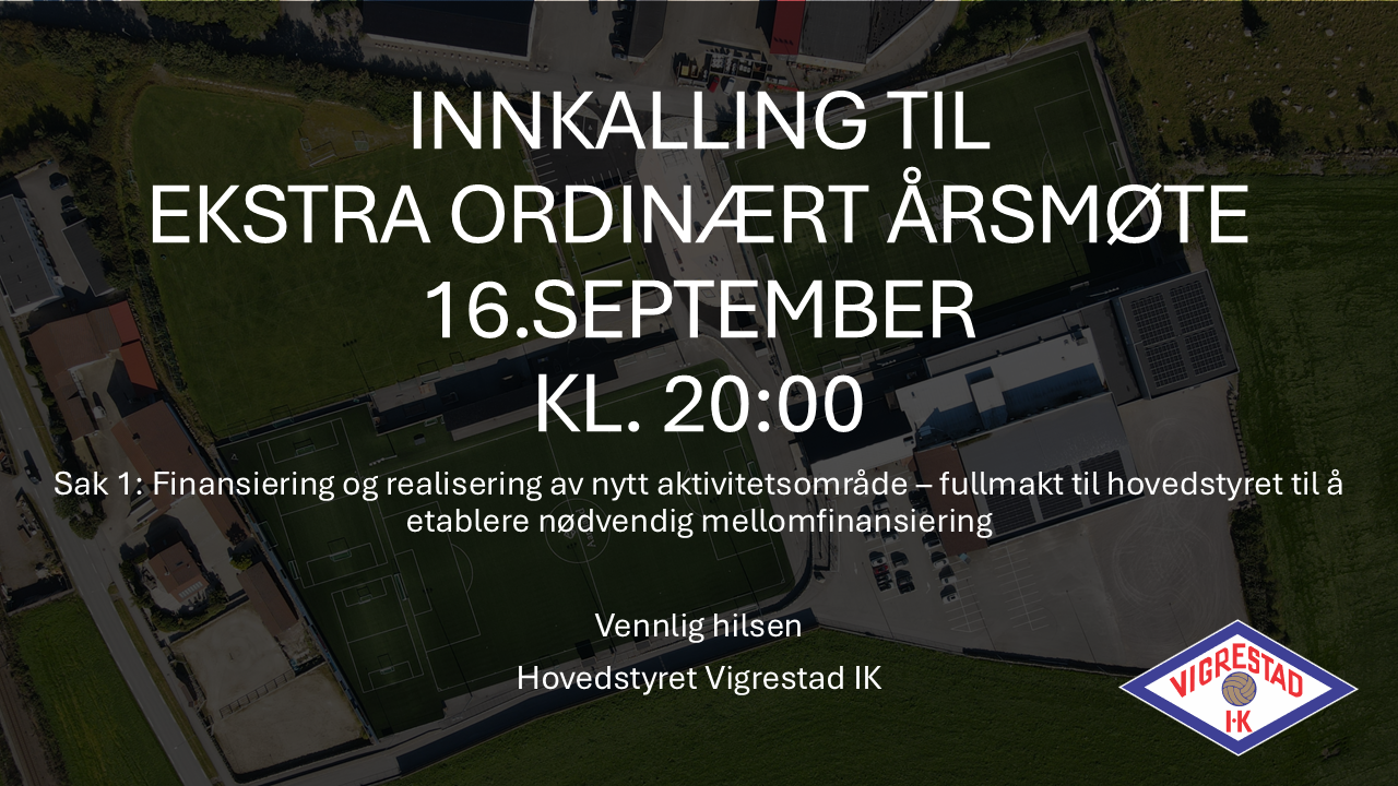 Image for Ekstra ordinært årsmøte 16. sept. kl. 20:00