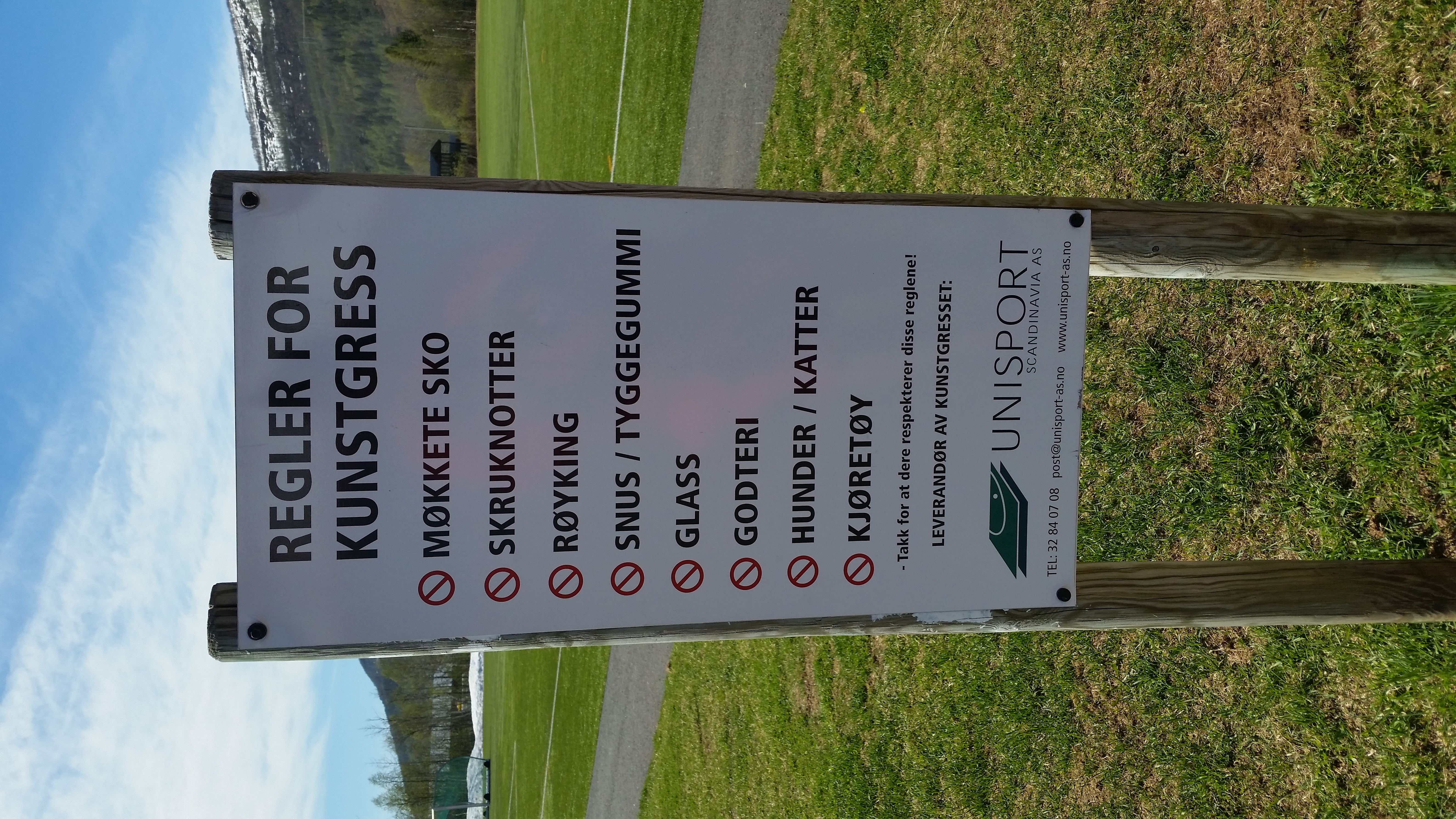 Regler for bruk av kunstgresset