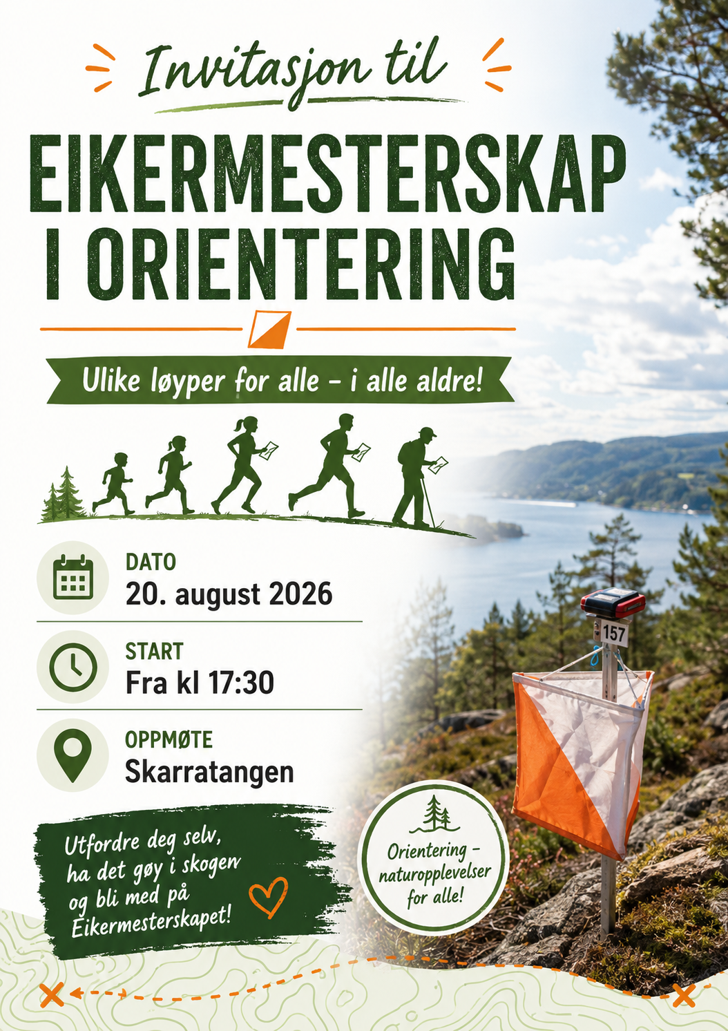 Hvem blir årets klubbmester i orientering? Bli med på Eikermesterskap individuelt 2026