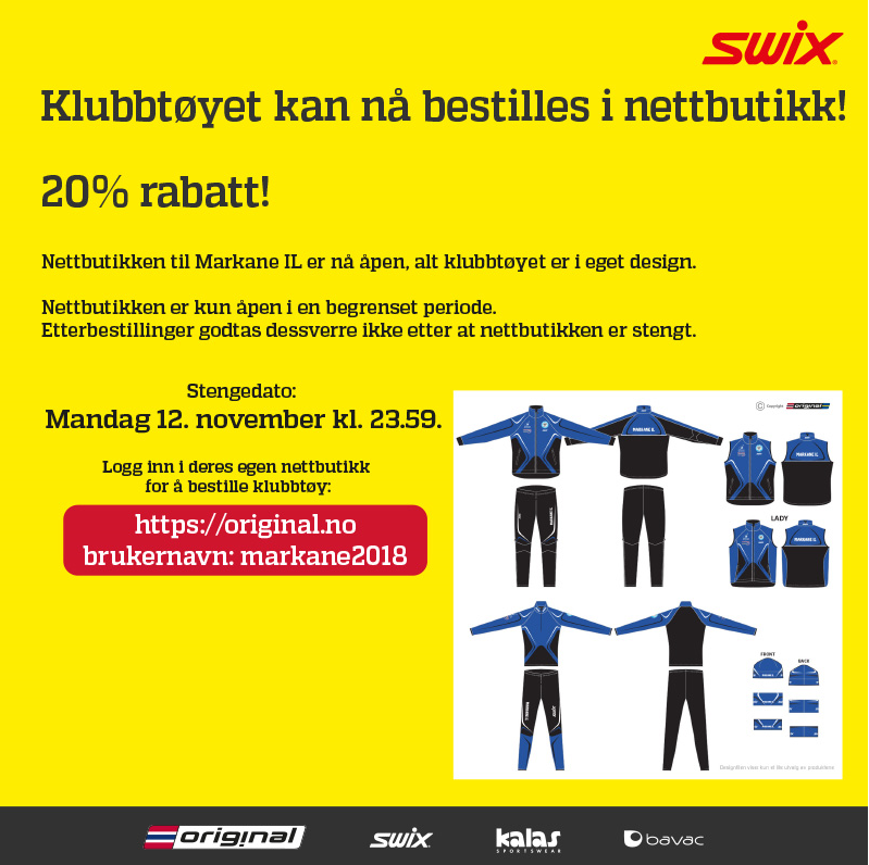 Bestilling av lagsdrakter NB! Innan 12.november!