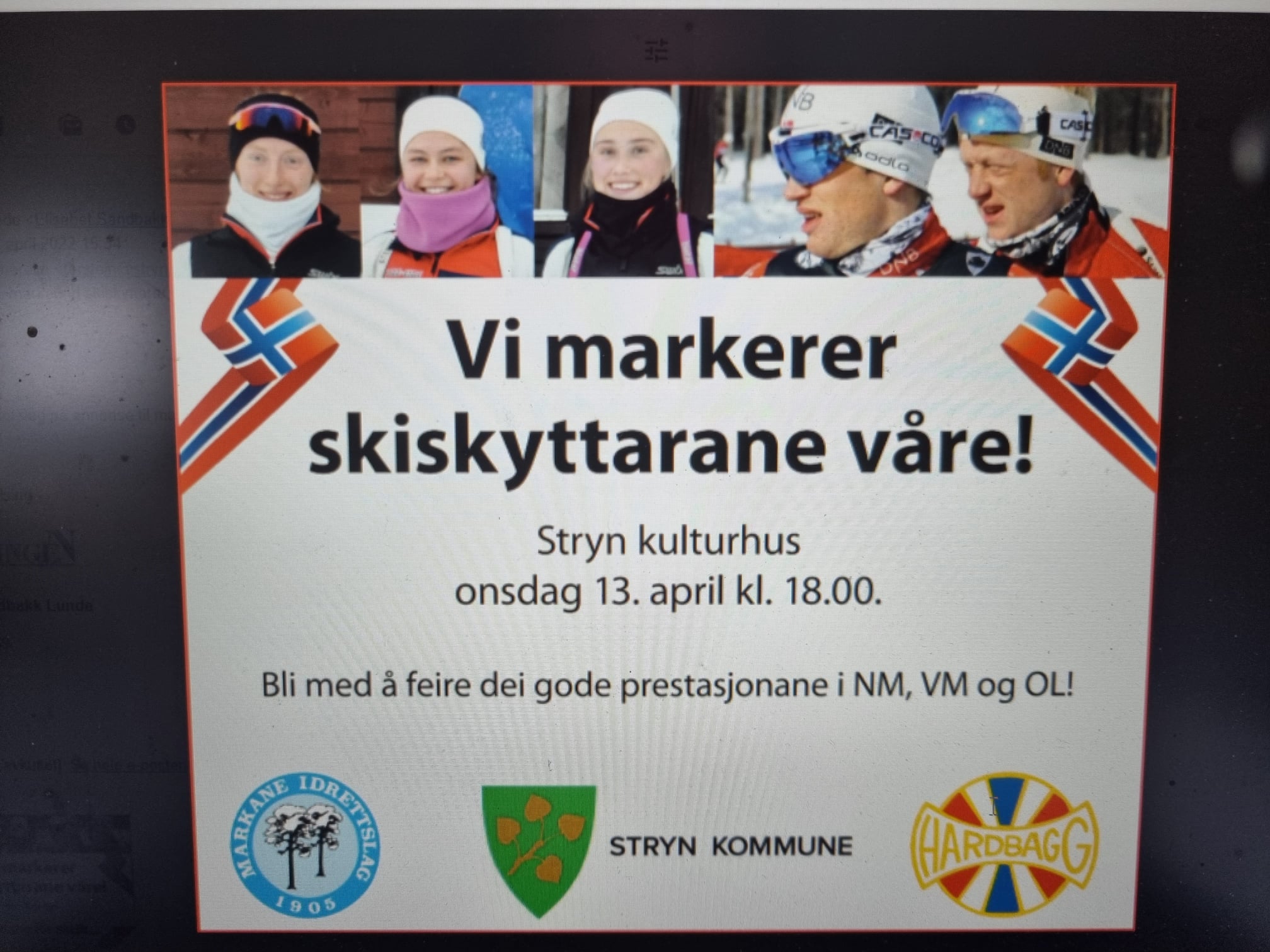 Bli med på markering av OL-, VM- og NM-prestasjonar onsdag 13.april!