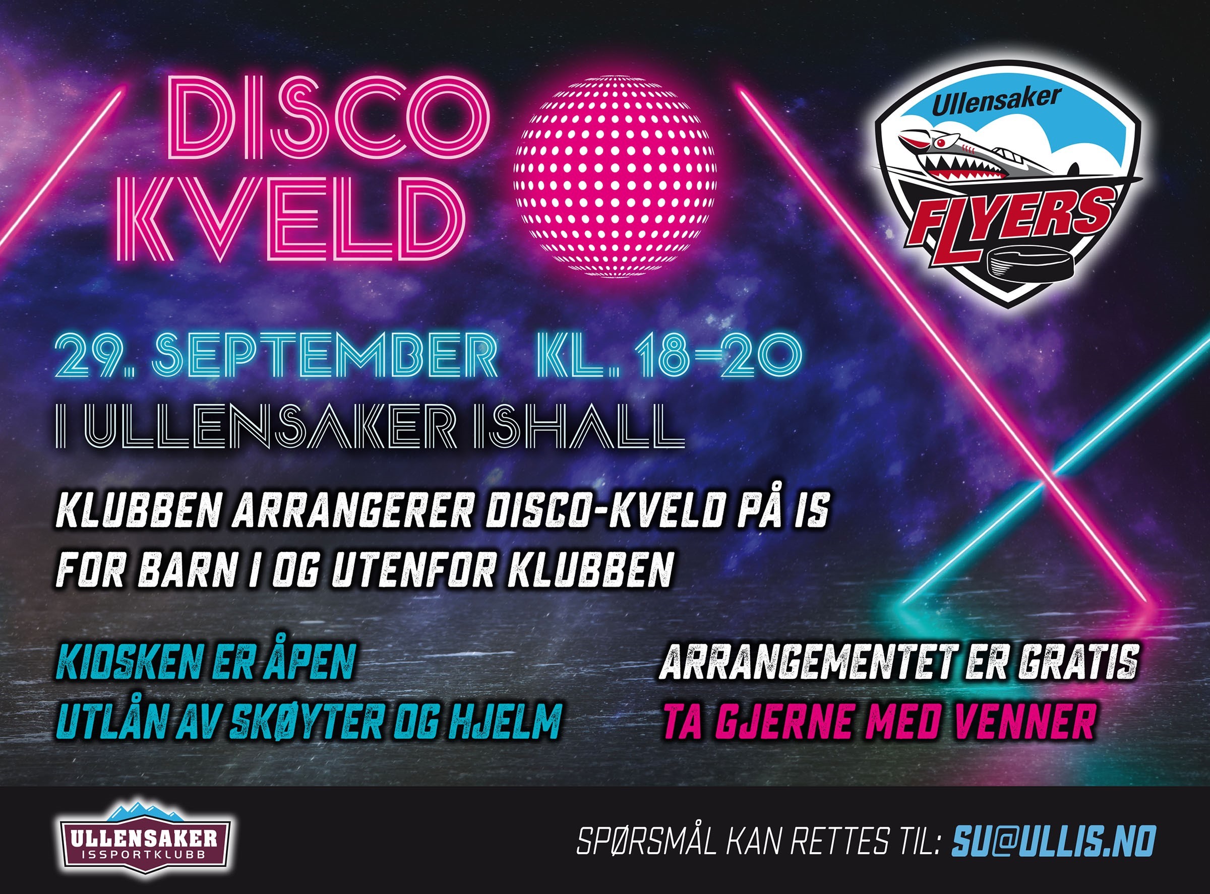 Disco kveld 29 sep kl 18-20