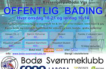 OFFENTLIG BADING: BSK holder bassenget åpent for publikum onsdager og lørdager