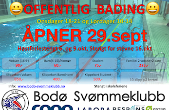 Offentlig Bading ÅPNER onsdag 29.september