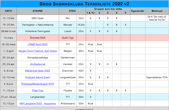 Terminliste 2022