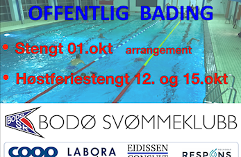 Offentlig bading stenger 3 ganger i oktober