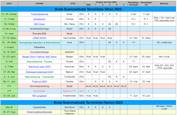Terminliste 2023