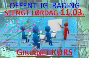 Offentlig bading STENGT lørdag 11.mars