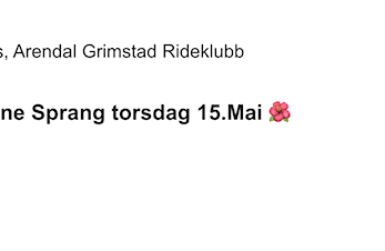 VELKOMMEN TIL REKRUTTERINGSSTEVNE TORSDAG 15.MAI KL. 1600