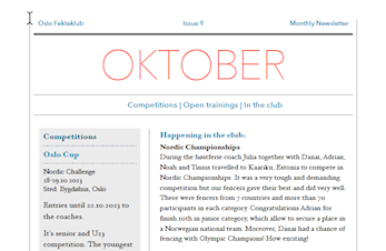 PLAN FOR OKTOBER MND