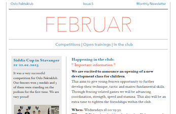 FEBRUAR - Plan og viktig informasjon