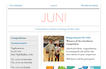 JUNI - PLAN - HUSK SOMMERAVSLUTNING TORSDAG 8. juni kl. 18- ca. 20.30