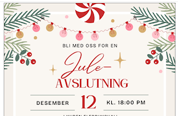 Juleavslutning i Kuben Flerbrukshall den 12 desember fra kl. 18.00- ca 20.30