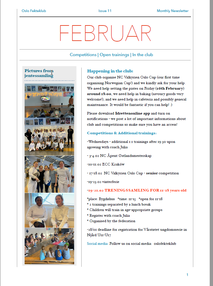 Plan for Februar 2024