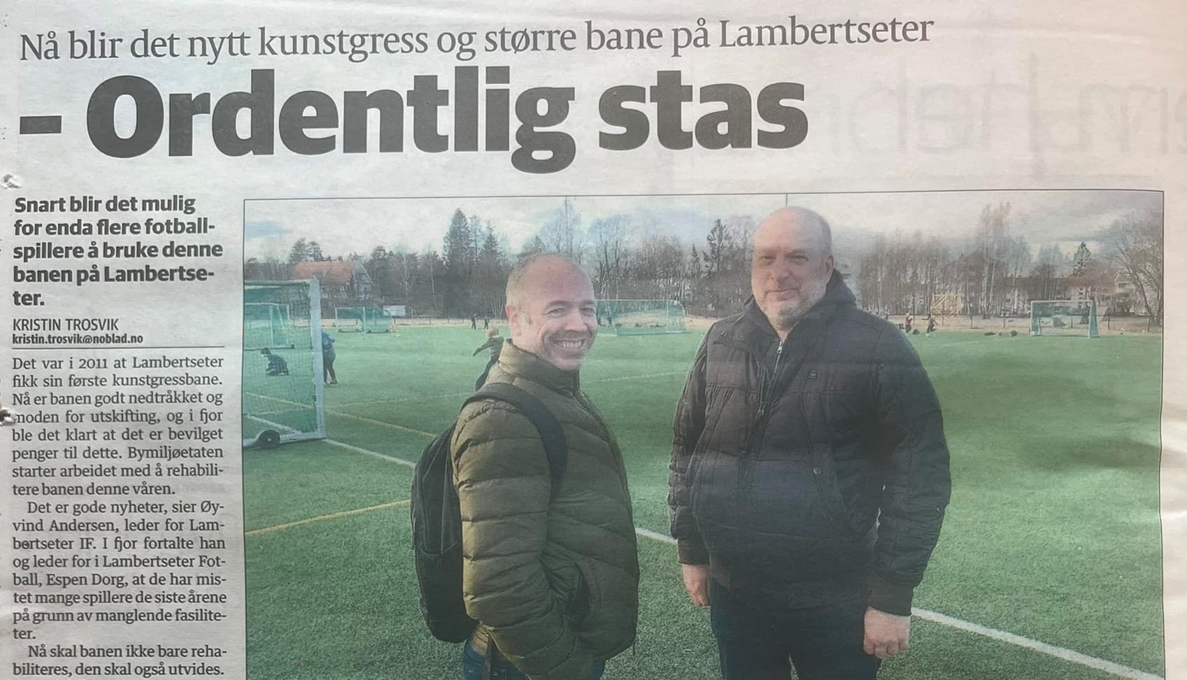 Nå skal kunstgressbanen oppgraderes