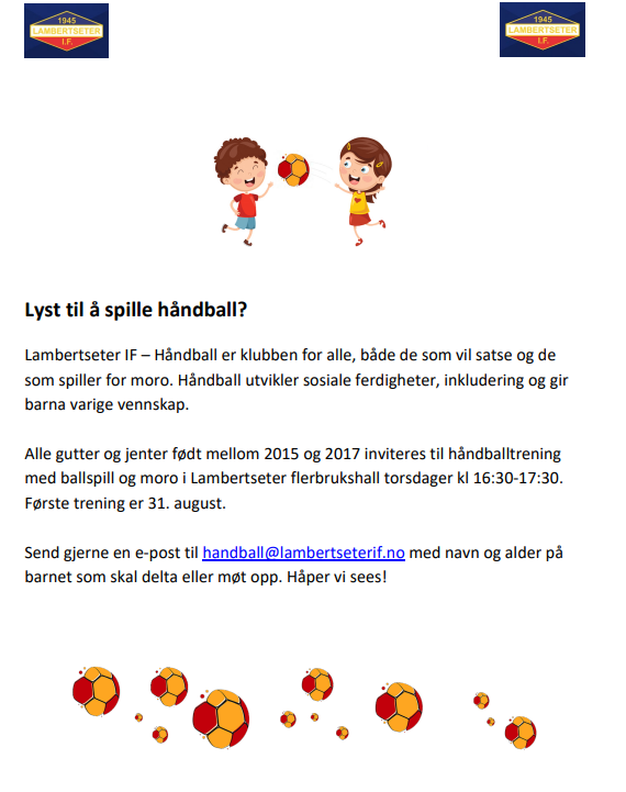 Lyst til å spille håndball?