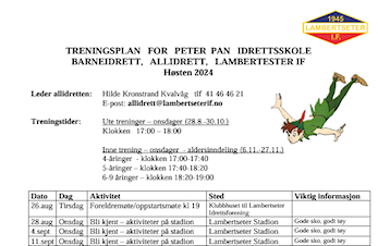 Allidrettens høstplaner