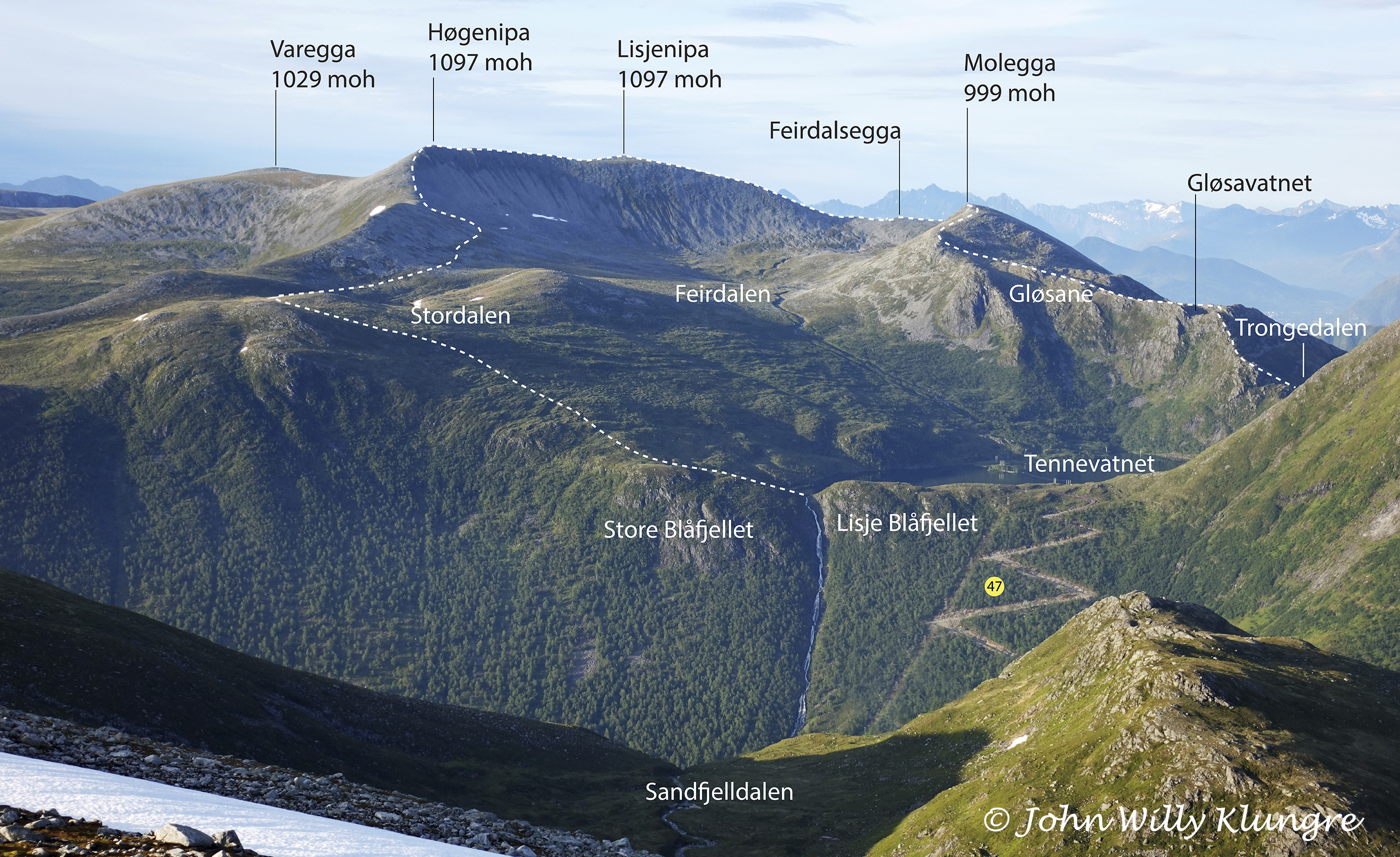 Tennevatnet 550 m.o.h.