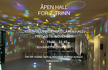 Åpen hall for 7. klasse fredag 15. november