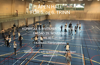 Åpen hall for 5. og 6. klasse fredag 29. november