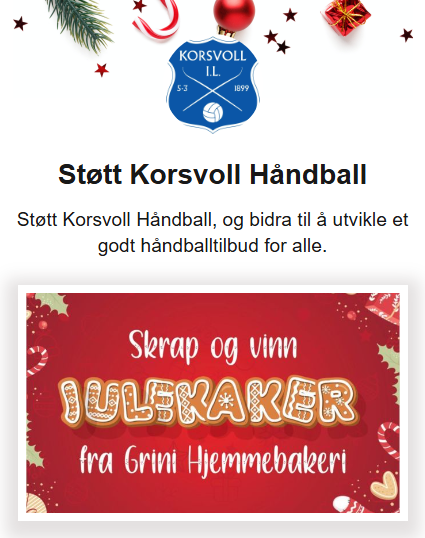 Julelodd til støtte for Korsvoll Håndball