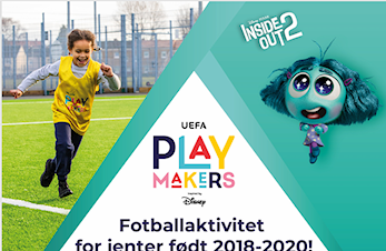 UEFA Playmakers - Velkommen til fotball alle jenter i 2018 til 2020