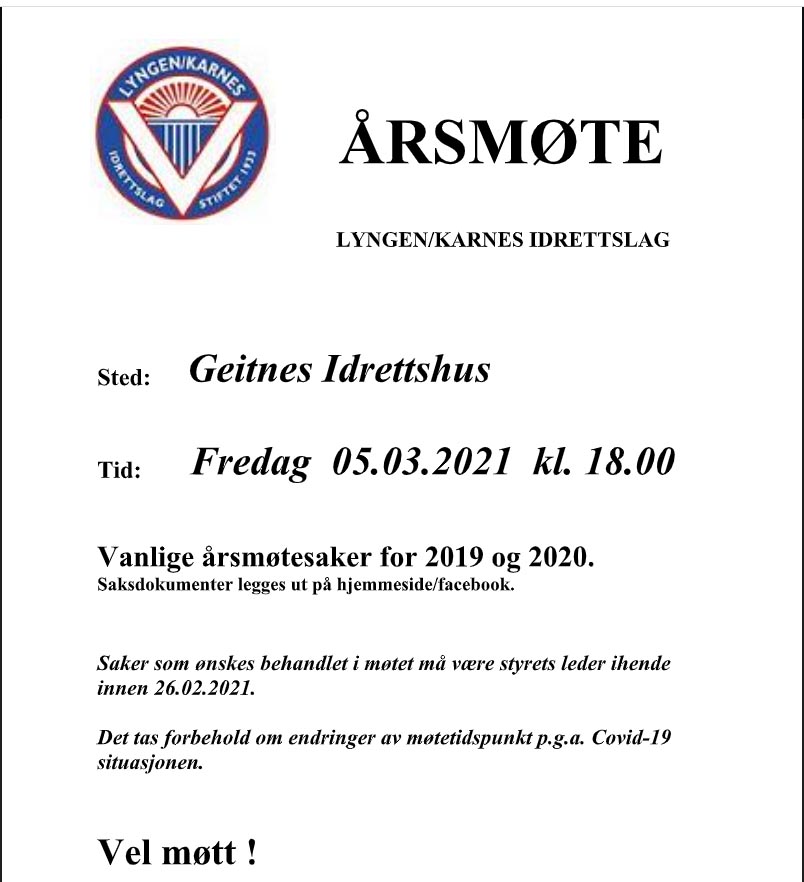Vi prøver på nytt med årsmøte!