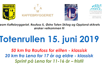 Totenrullen 2019, startlister og info kommer fredag ettermiddag