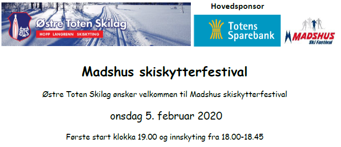 Startliste Madshus Skiskytterfestival 5. februar