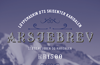 VIL DU STØTTE LØYPEKJØRING I KARIDALEN?
