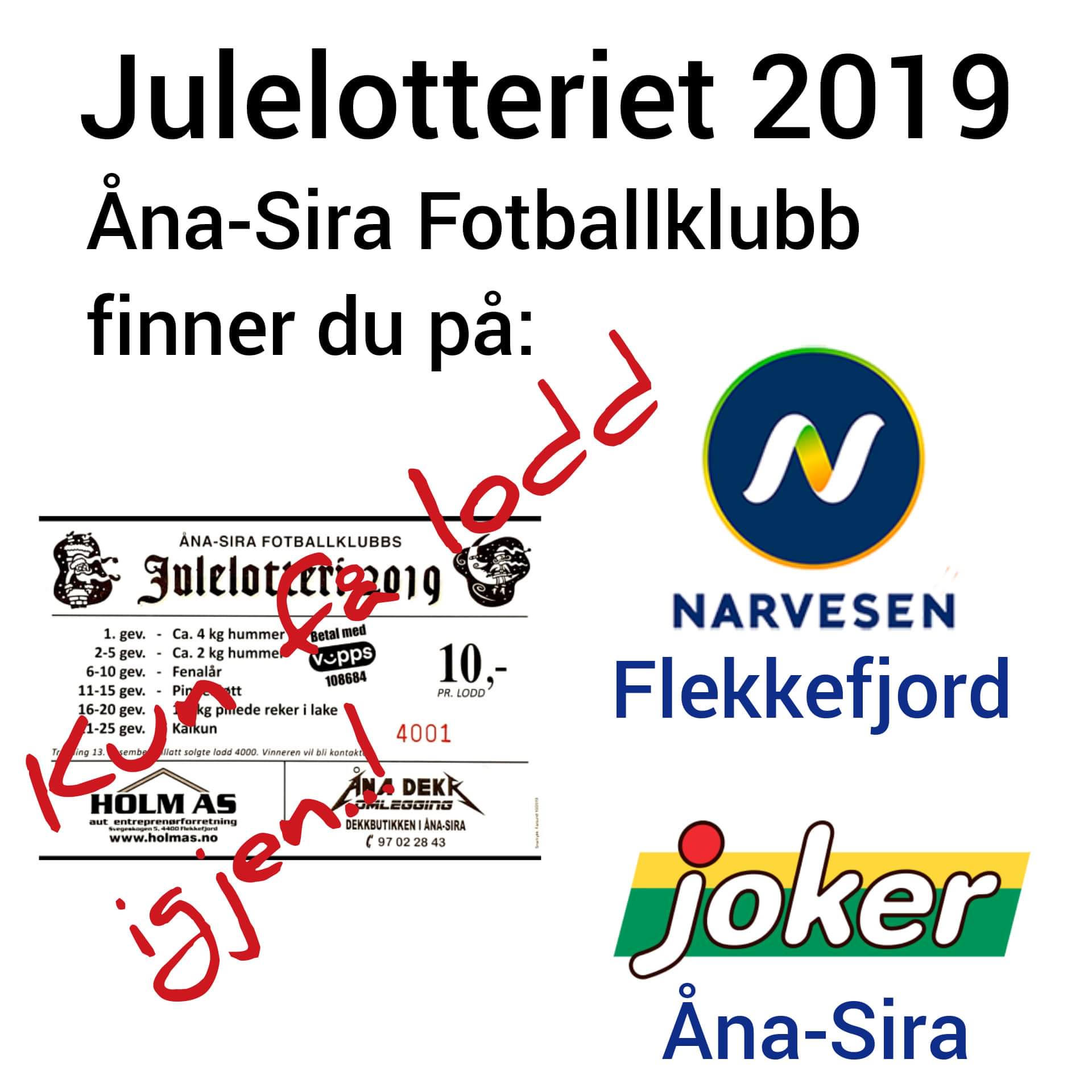 Kun få lodd igjen i julelotteriet 2019