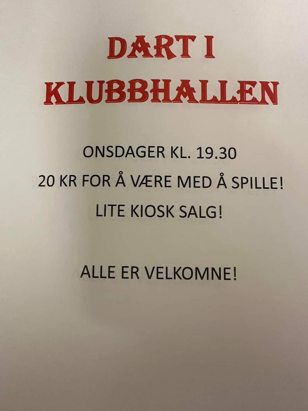 Dart starter opp igjen, velkommen.