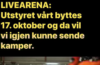 LIVEARENA: Kamper sendes etter 17. oktober