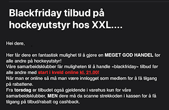 Blackfriday tilbud på hockeyutstyr hos XXL