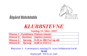 Invitasjon til klubbstevne 24.03.2019