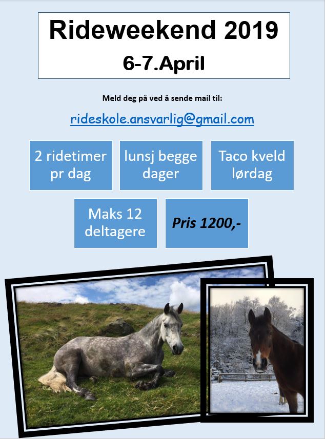 Rideweekend 6-7. April 2019