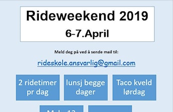 Rideweekend 6-7. April 2019